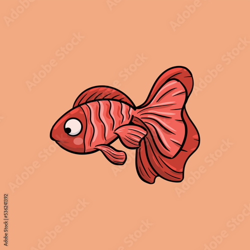 hand drawn cartoon guppy illustration
