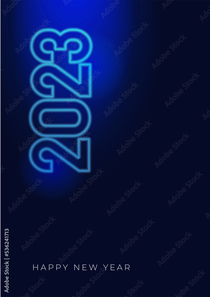 Obraz premium Happy New 2023 Year! 2023 typography logo design concept. Happy new year 2023 logo design. Minimalistic trendy backgrounds for branding, banner, cover, card