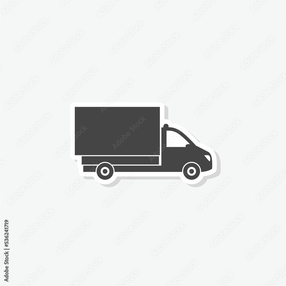 Small truck icon sticker isolated on white background Small truck icon sticker isolated on white background