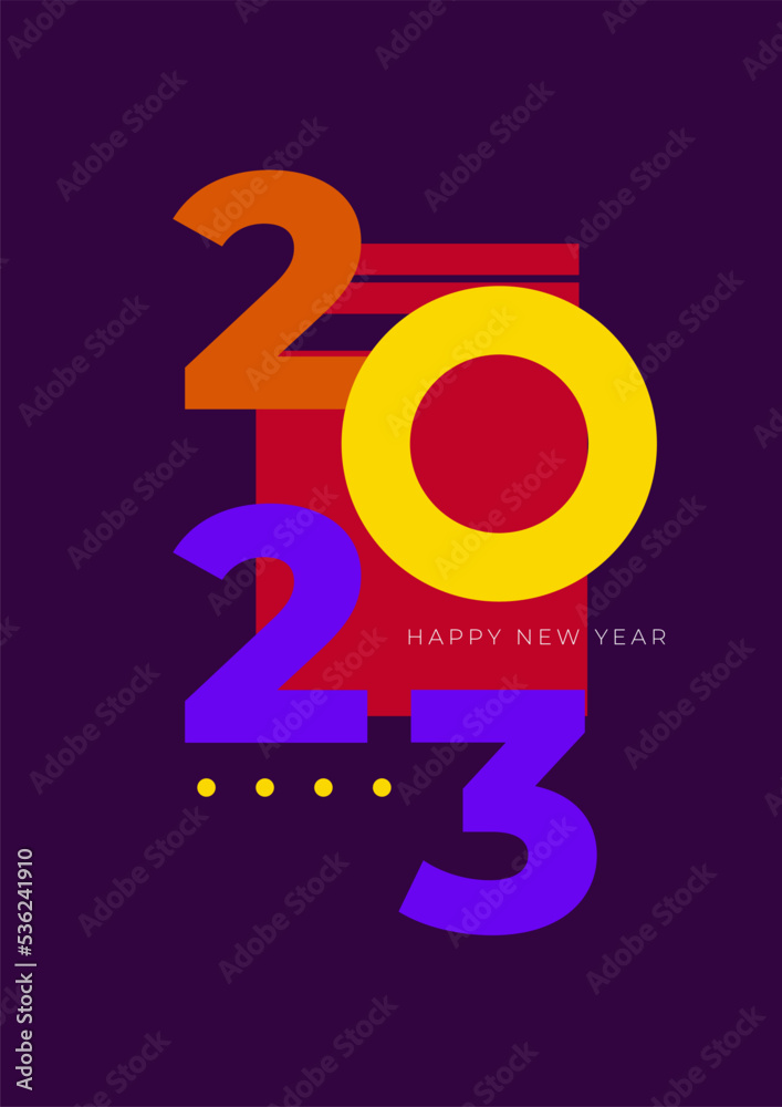Creative concept of 2023 Happy New Year posters. Design templates with typography logo 2023 for celebration and season decoration. Minimalistic trendy backgrounds for branding, banner, cover, card Creative concept of 2023 Happy New Year posters. Design templates with typography logo 2023 for celebration and season decoration. Minimalistic trendy backgrounds for branding, banner, cover, card