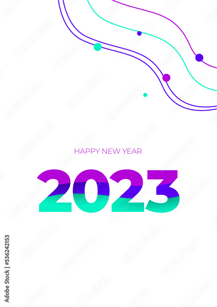 Happy New Year 2023 Greetings colorful poster design template