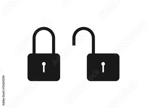Lock icon in trendy flat style isolated on grey background. Security symbol for your web site design, logo, app, UI. Vector illustration.