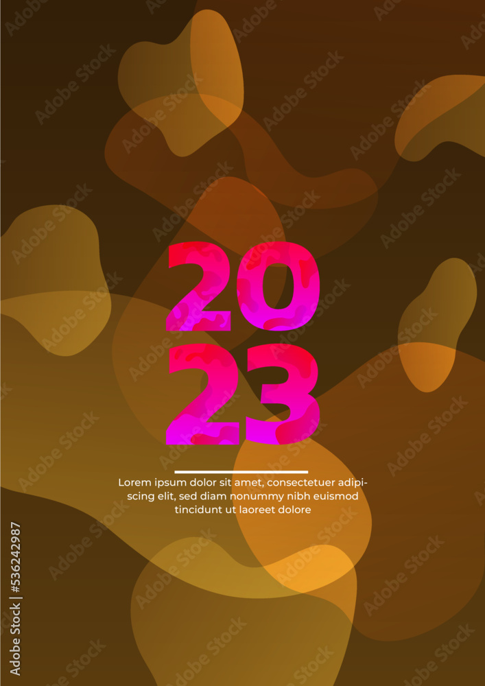 Naklejka premium Happy new year 2023 poster template background