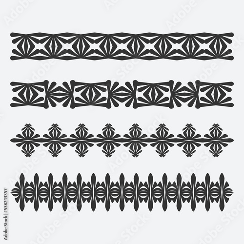floral border ornament seamless template