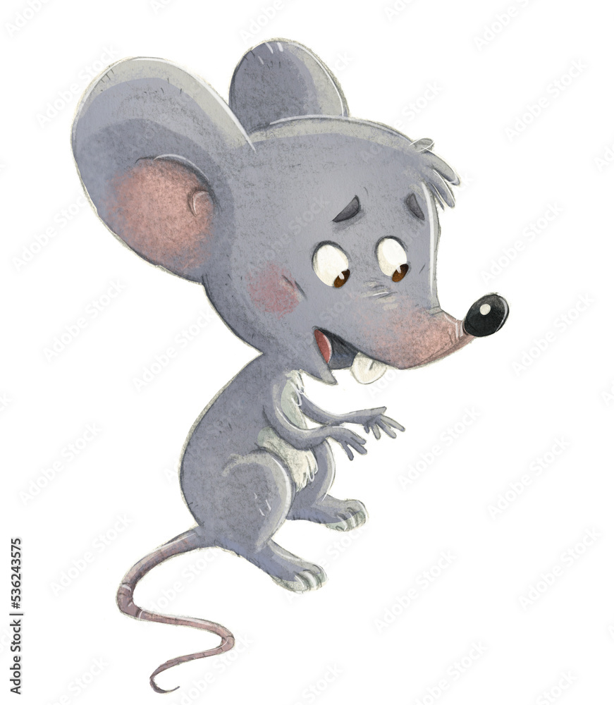 Fototapeta premium Gray mouse illustration