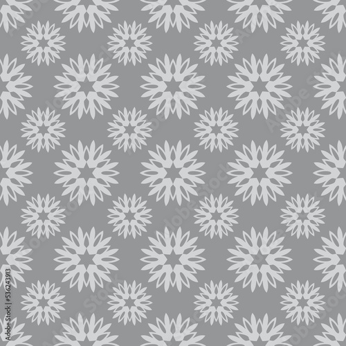 monochrome blossom flowers seamless pattern background