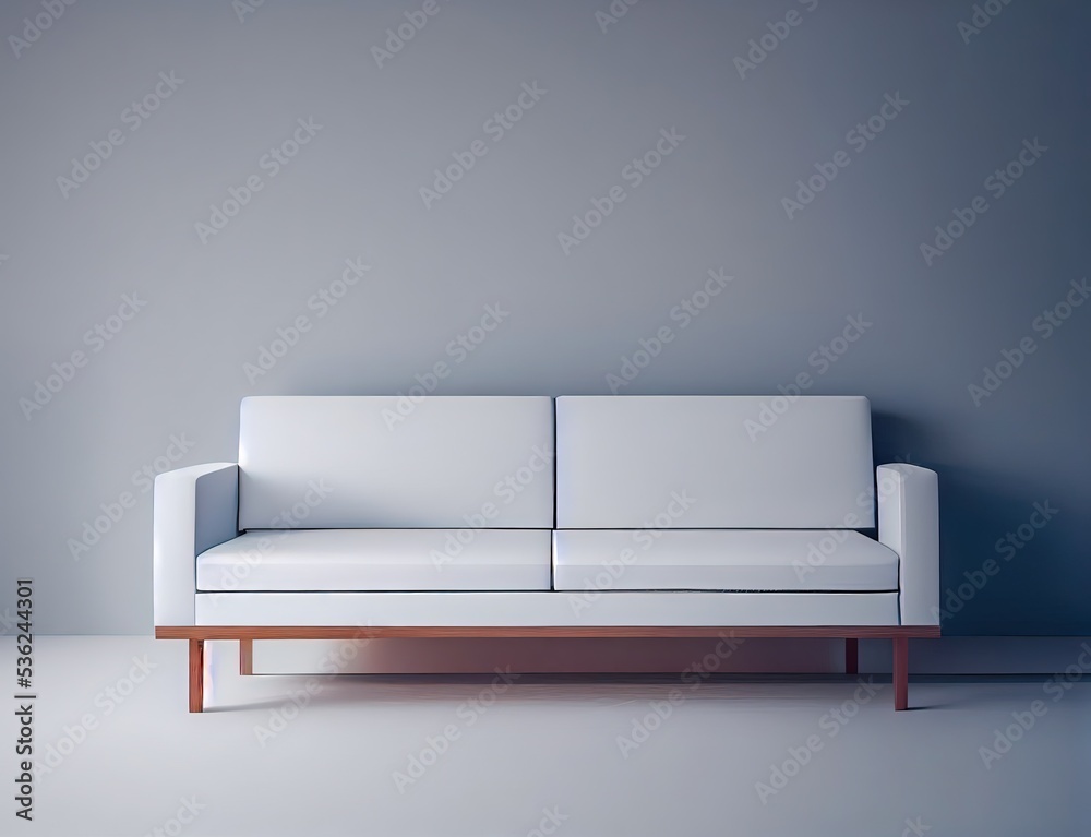 Sofa in a white room with minimal decoration Sofa in a white room with minimal decoration