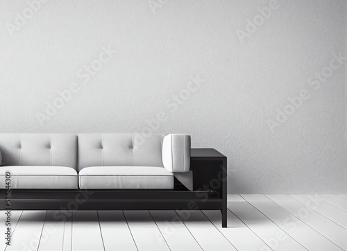 Sofa in a white room with m...