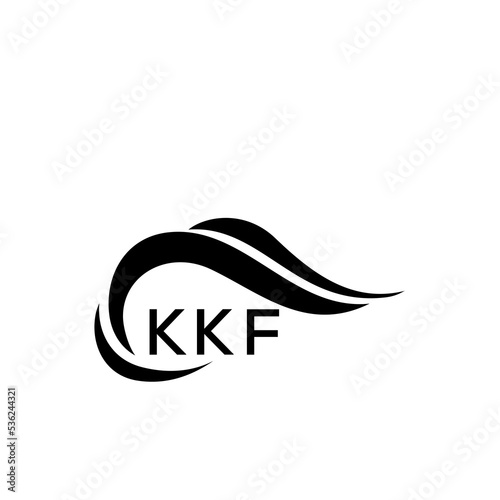 KKF letter logo. KKF blue image on white background. KKF Monogram logo design for entrepreneur and business. KKF best icon.
 photo