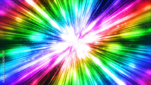 虹色　レインボー　発光　粒子