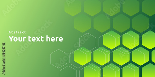 Technology green hexagon shape futuristic background
