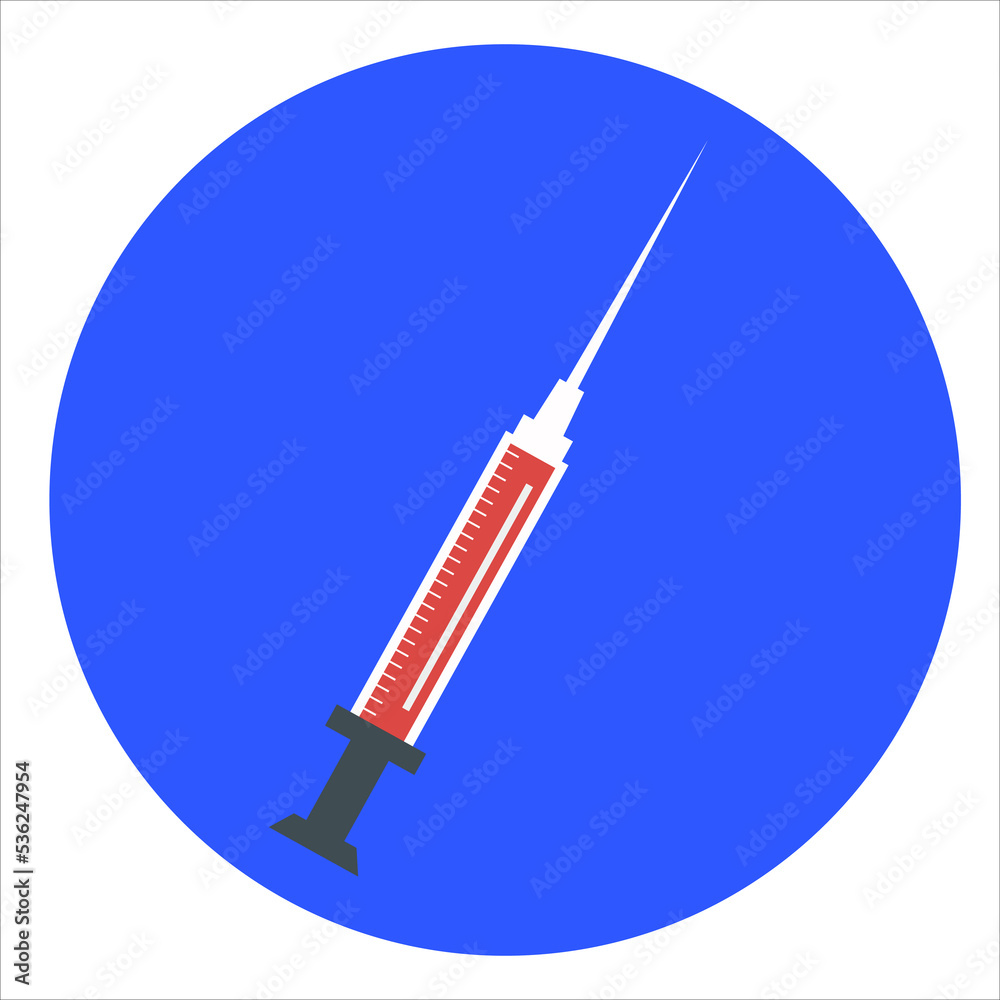 art illustration icon symbol of injector syringe and needle art illustration icon symbol of injector syringe and needle