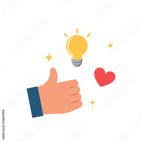 Thumb up icon. Hand gesture emoji illustration.