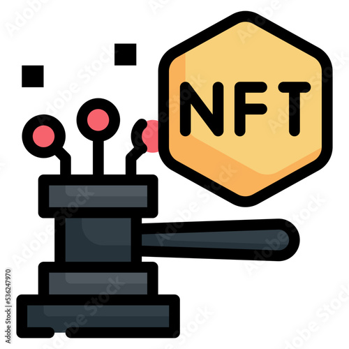 auction nft token crypto digital  filled outline icon