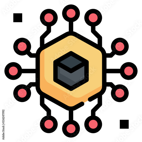 blockchain token nft crypto  filled outline icon