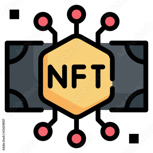 token money nft digital crypto  filled outline icon