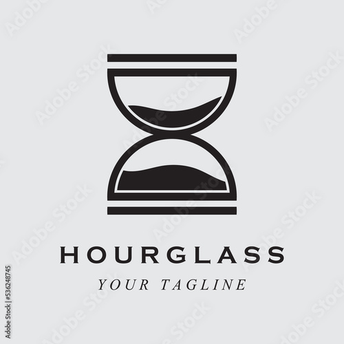 vintage hourglass logo vector with slogan template