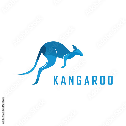 kangaroo logo vector with slogan template