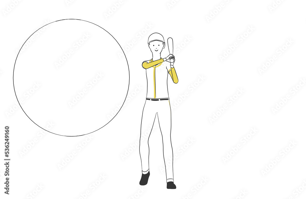 野球のバッターをする人のシンプルなイラスト 野球のバッターをする人のシンプルなイラスト