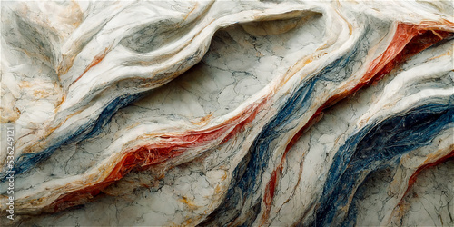 Blue, white and red marble