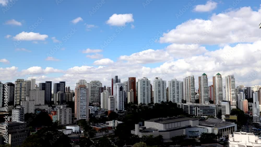 Timelapse over Morumbi in Sao Paulo Brasil, Aerial Cloud Skyscrapers, Vila Andrade, clouds Timelapse over Morumbi in Sao Paulo Brasil, Aerial Cloud Skyscrapers, Vila Andrade, clouds