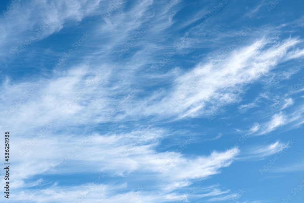 Beautiful blue sky background with white clouds.