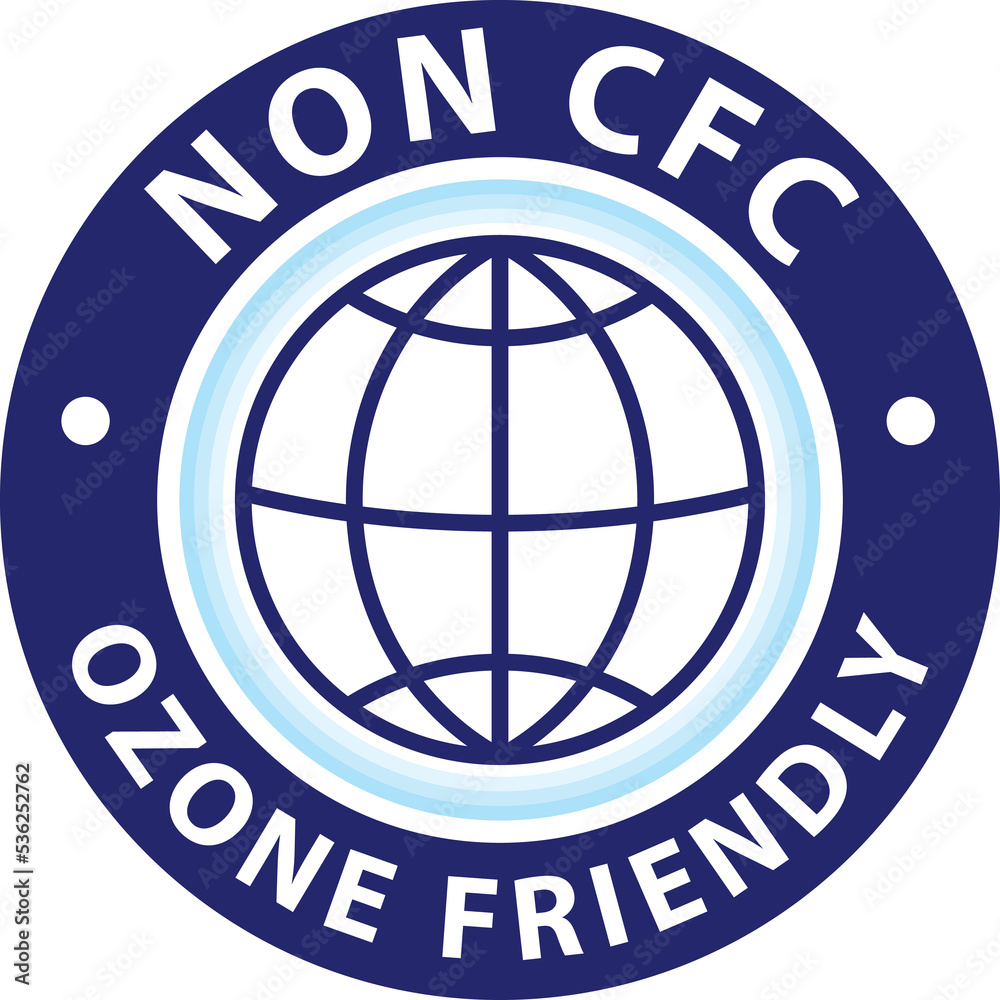 Non CFC icon. Ozone friendly sign. Globe green symbol. Logo template. PNG illustration Non CFC icon. Ozone friendly sign. Globe green symbol. Logo template. PNG illustration