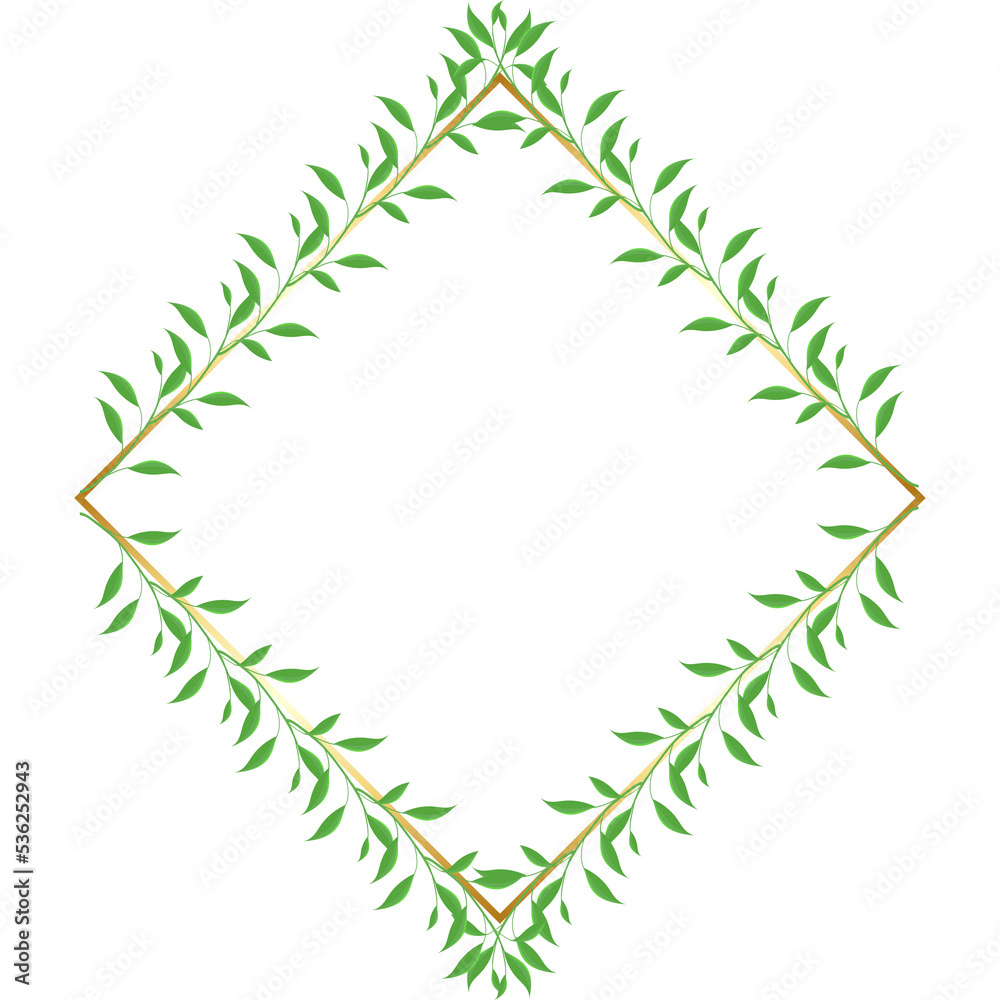 Rectangular Floral Border Gold Frame Transparent Rectangular Floral Border Gold Frame Transparent
