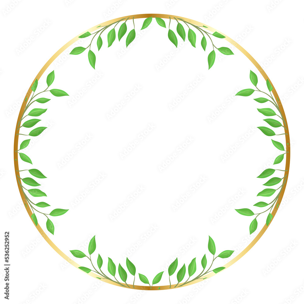 Circle Floral Border Gold Frame Transparent Circle Floral Border Gold Frame Transparent