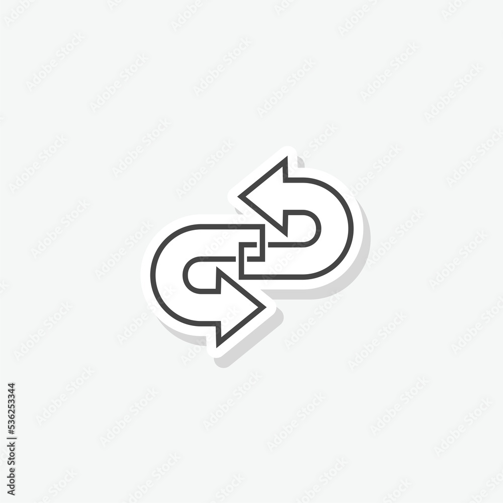 Transfer arrows line icon sticker isolated on white background Transfer arrows line icon sticker isolated on white background