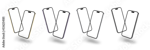 iphone 14 pro mockup (purple, black, Gold, Silver). smartphone mockup. mobile phone mock up PNG photo