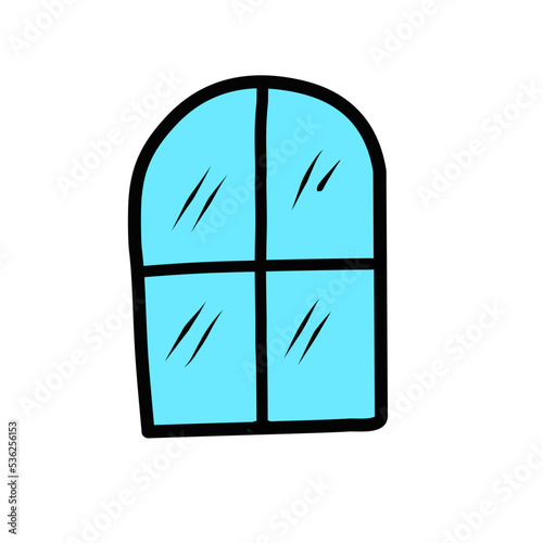 blue glass window