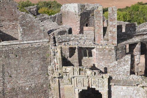 the ruins of raglan castle in Monmouthshire wales photo