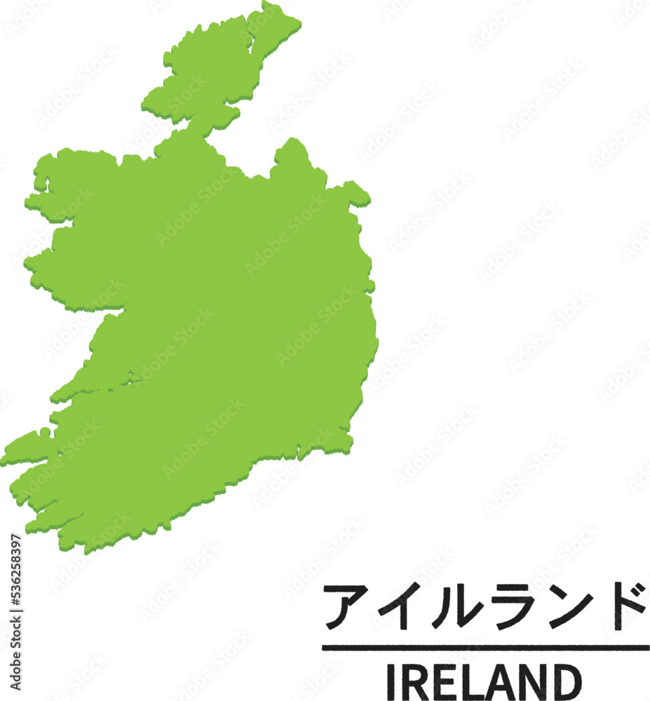 Fototapeta premium アイルランドの世界地図イラスト