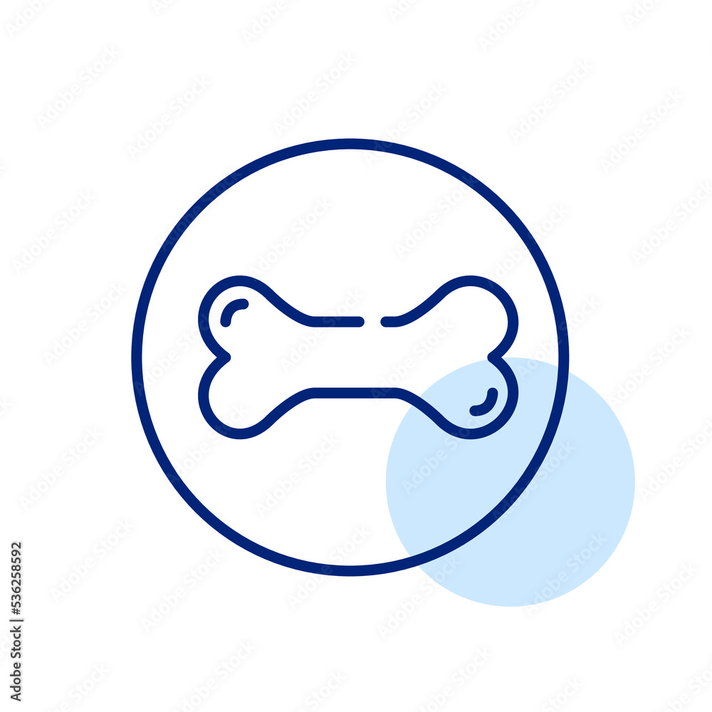 Bone icon in circle. Pixel perfect, editable stroke art Bone icon in circle. Pixel perfect, editable stroke art