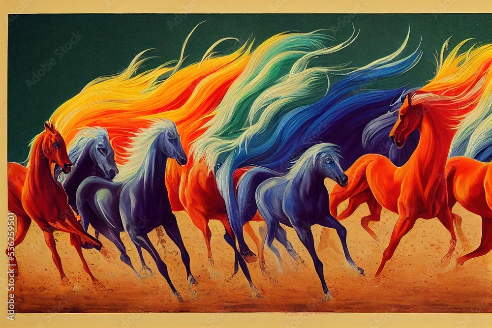 seven horse painting . Significance Of Seven Horse Painting In Vaastu