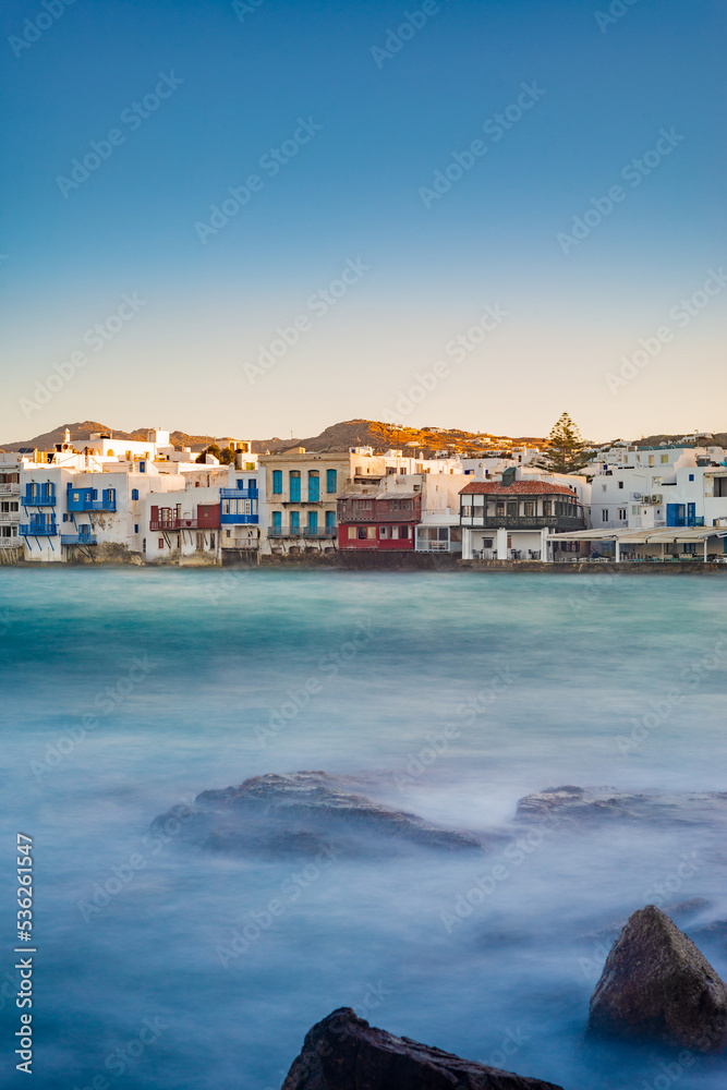Fototapeta premium Little Venice seafront in Mykonos, Greece.