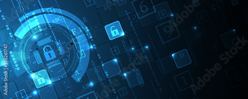 Cyber security and information or network protection. Future technology web services for business and internet project