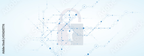 Cyber security and information or network protection. Future technology web services for business and internet project