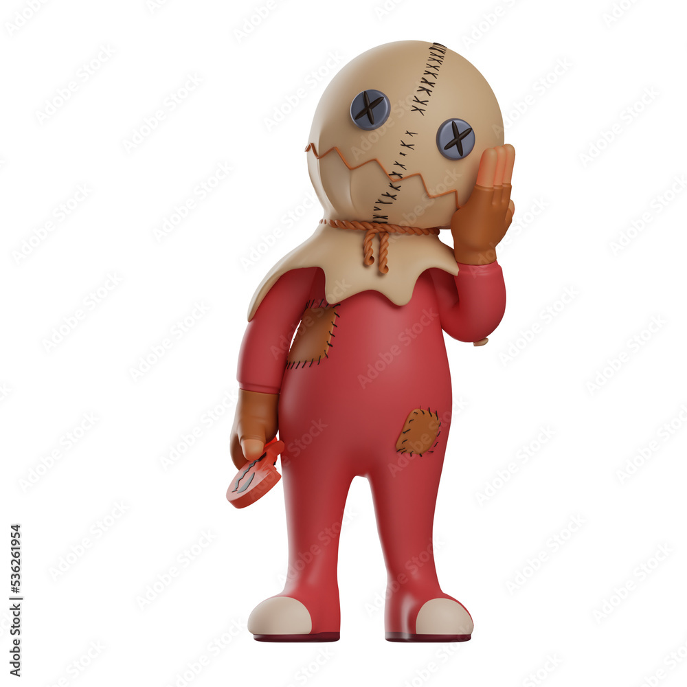 3D illustration. trick 'r treat 3D illustration of having a toothache. with a slightly tilted head. put on a sad face. 3D Cartoon Character 3D illustration. trick 'r treat 3D illustration of having a toothache. with a slightly tilted head. put on a sad face. 3D Cartoon Character
