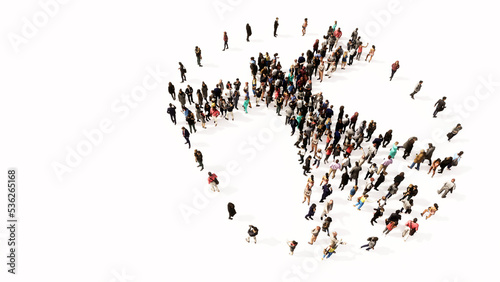 Concept or conceptual large gathering  of people forming an image of the vitruvius man on white background. A 3d illustration metaphor for architecture, renaissance, anthropology and physiology