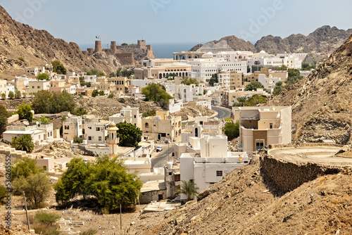 Aerial view of Old Muscat town, Oman photo