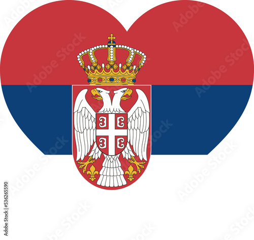 Serbia Heart Flag. Serbian Love Shape Country Nation National Flag Sign Symbol Banner. Transparent PNG Flattened JPG Flat JPEG