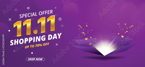 11.11 sale banner template design, for social media.