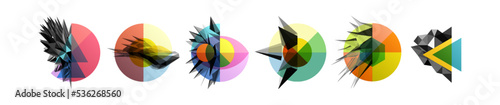 Abstract geometric design with gems structure. Vector illustration made of various overlapping elements. Applicable for banners, placards, posters, flyers.