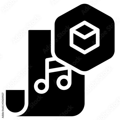 music nft solid glyph icon