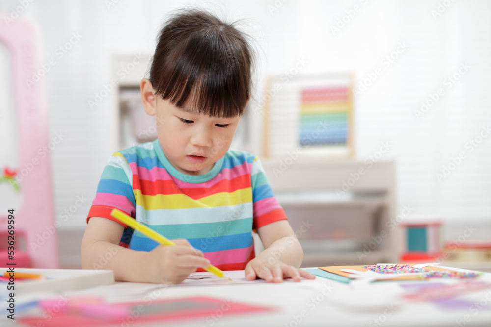 young girl making craft for homeschooling young girl making craft for homeschooling