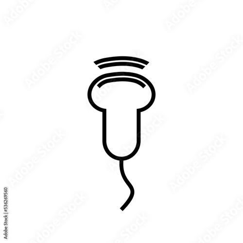 Medical ultrasound line icon on white background