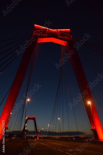 Willemsbrug in Rotterdam at night photo