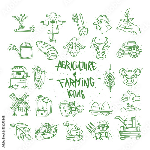 Agriculture and Farming Icon Set